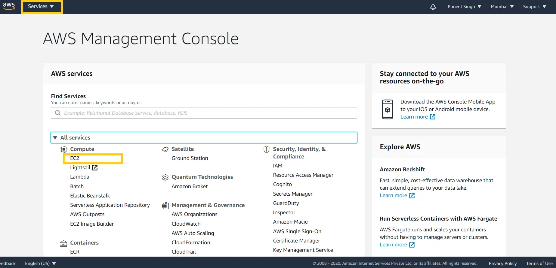 AWS Management Console
