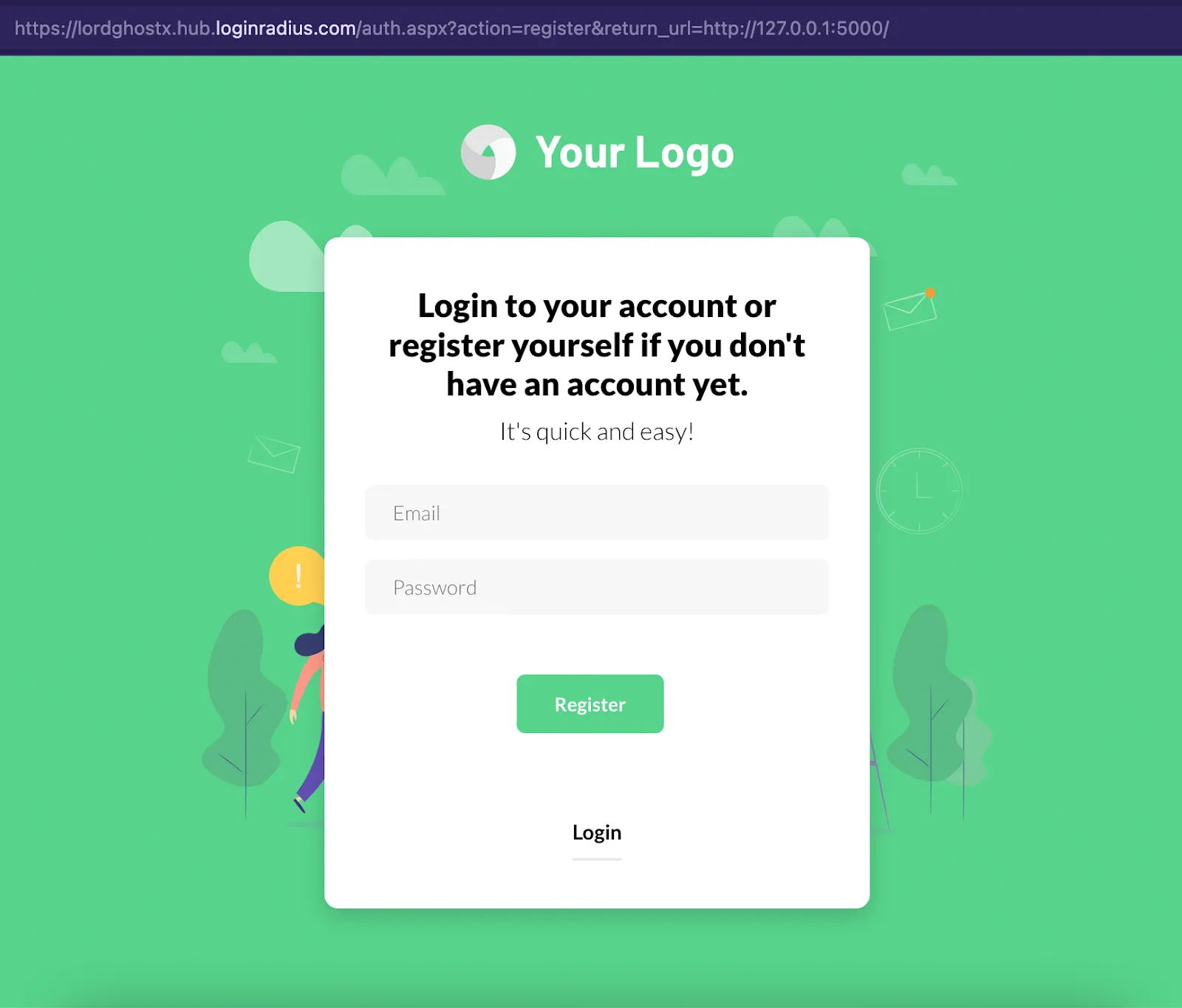 LoginRadius Login Page