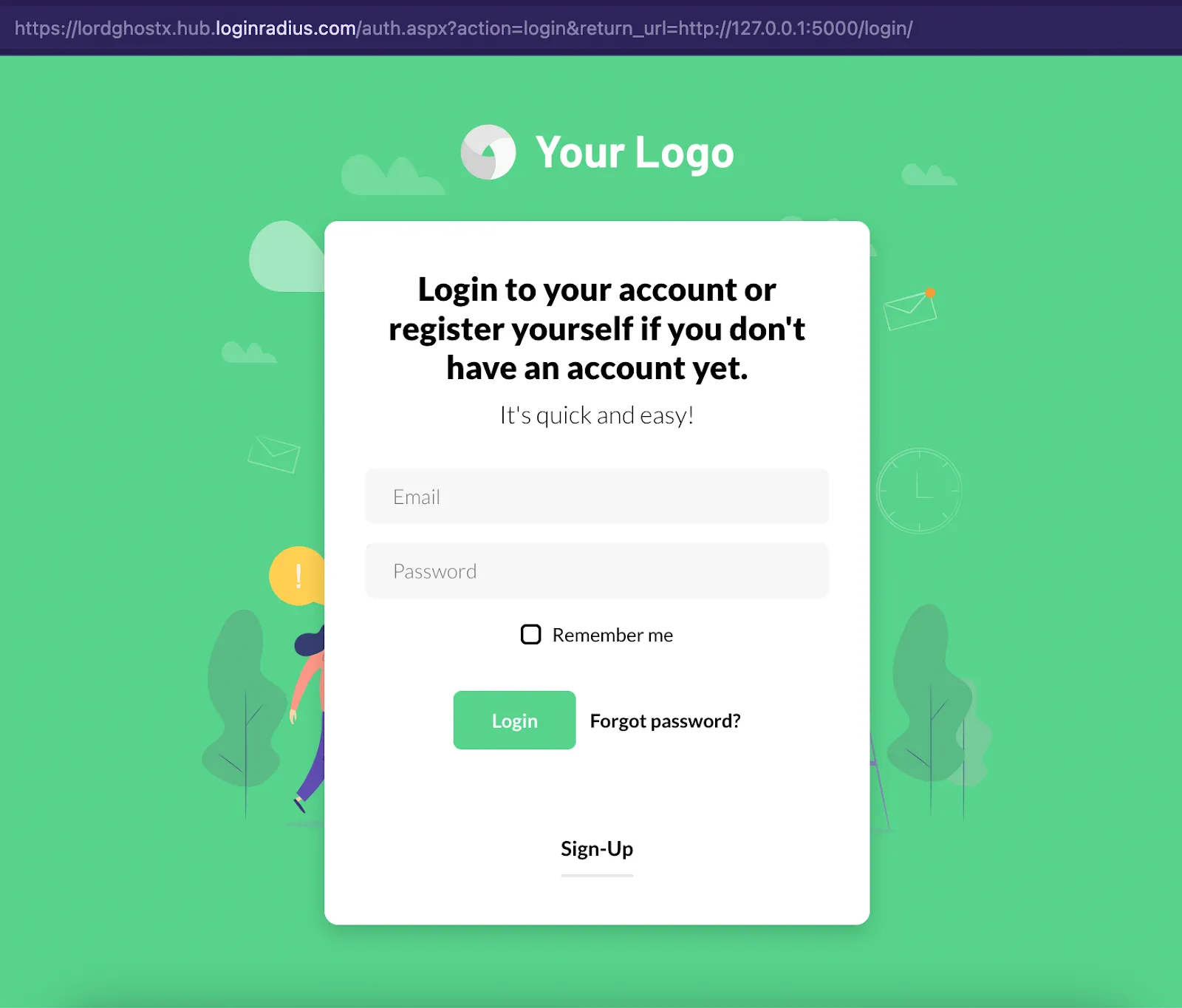 LoginRadius Login Page