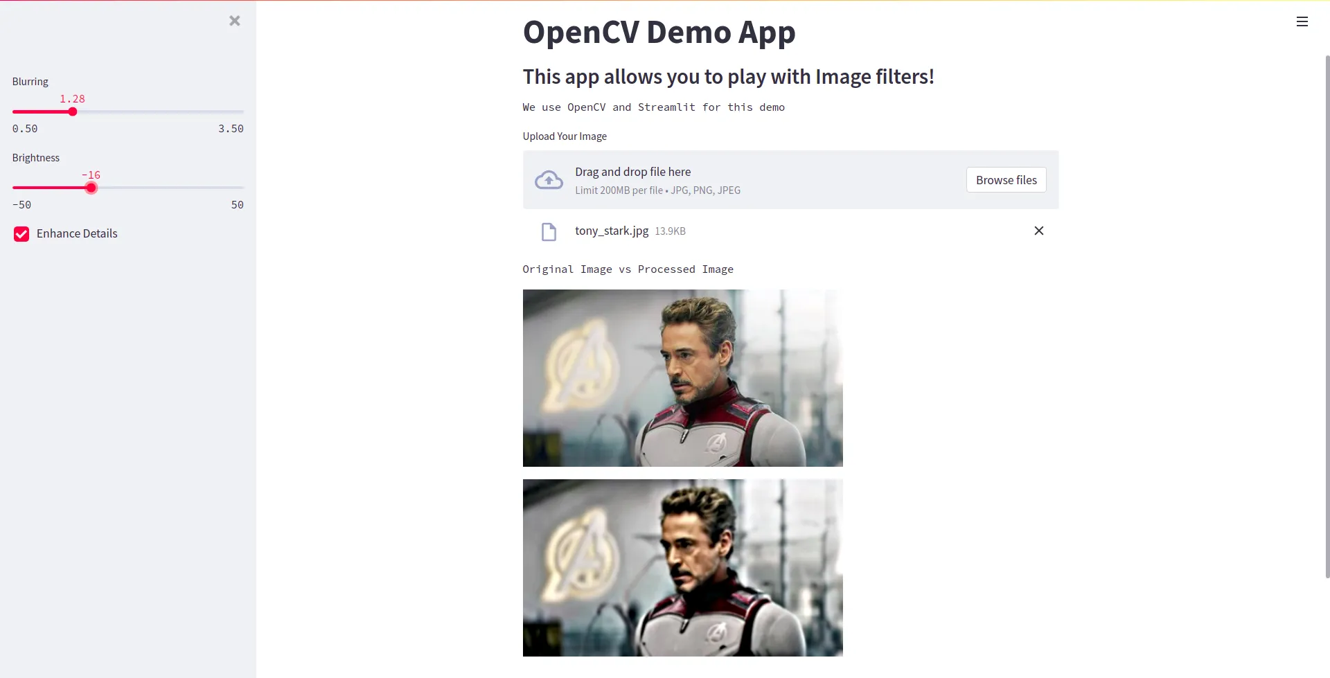 Streamlit final Screenshot