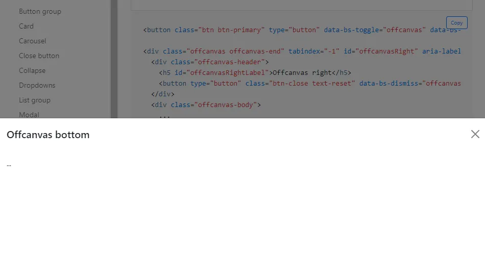 Offcanvas Bottom Bar