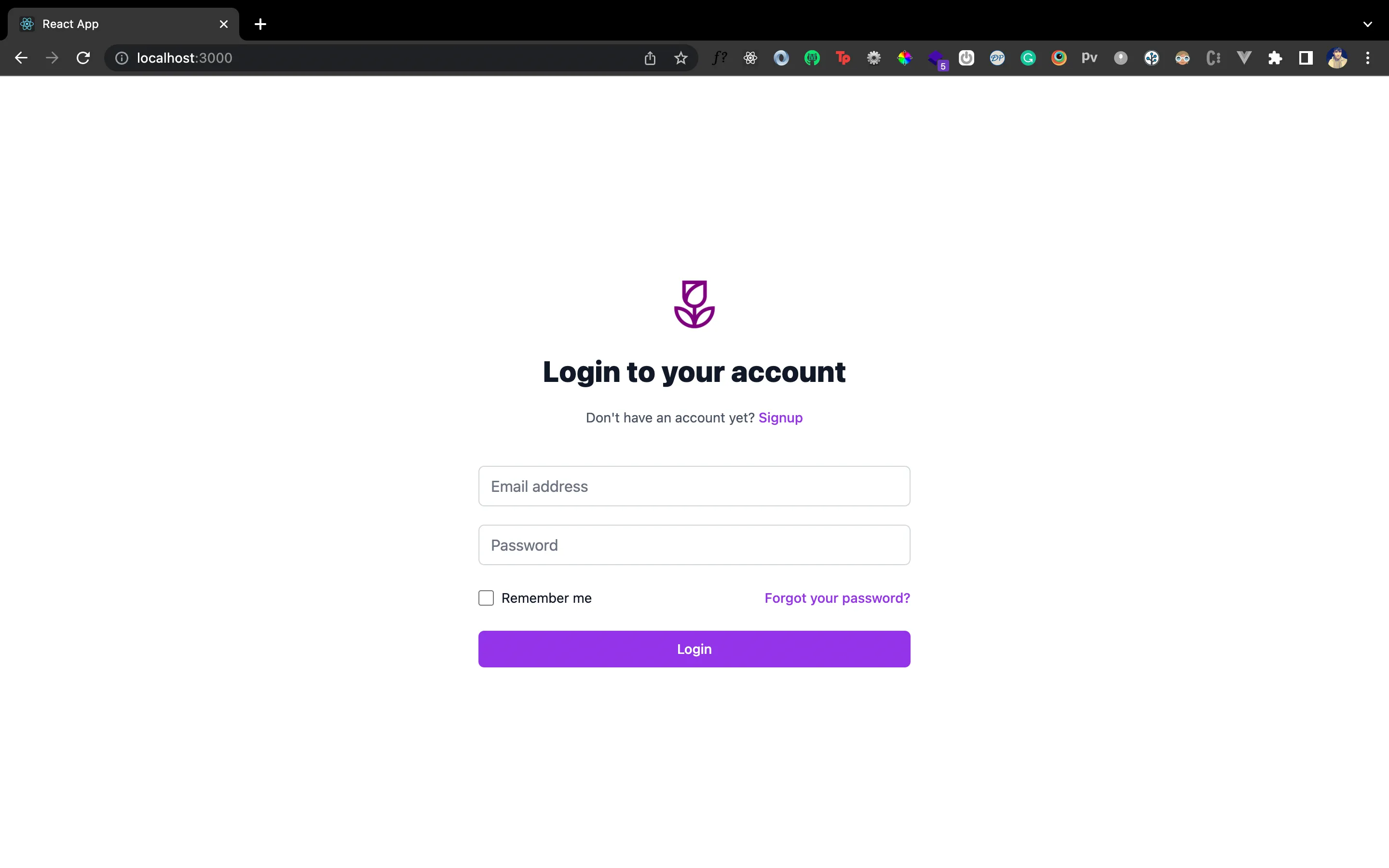 login page