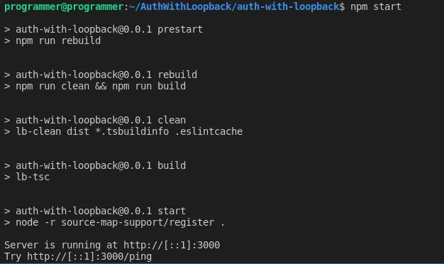 Starting LoopBack Server