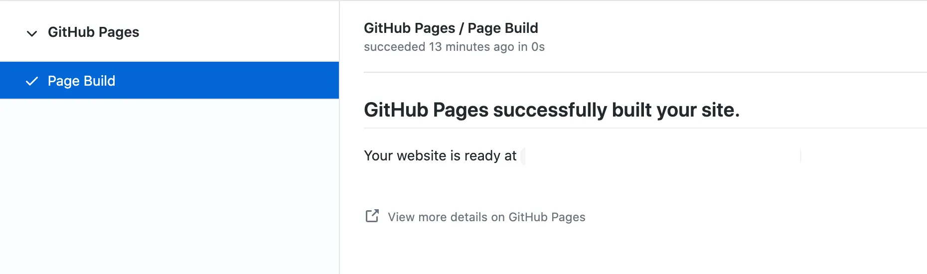 Github pages build action