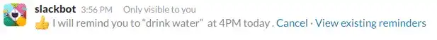 How slackbot reminder responds